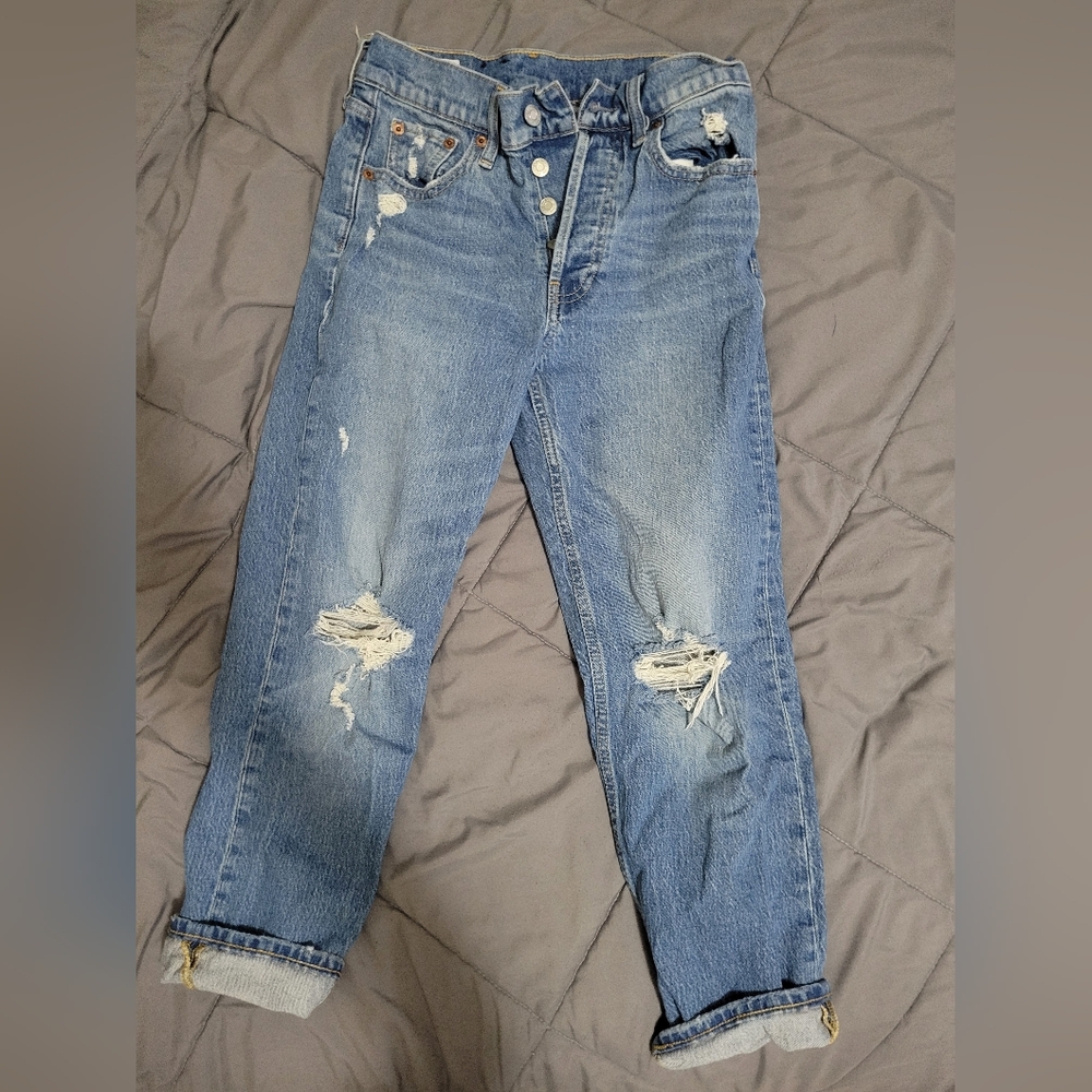 GAP Cheeky Straight High Rise Distressed Denim Jeans 26/2 P